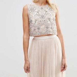 Needle & Thread crop top and skirt set - sz 10